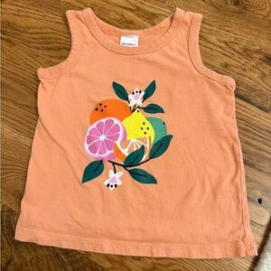 Hanna Andersson Graphic Tank In Cotton Jersey Coral Reef Citrus size 110cm 5